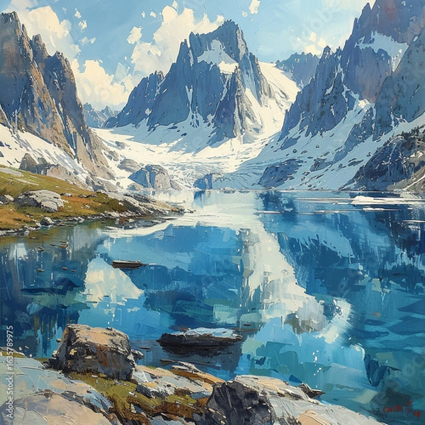 Obraz lake and mountains 
