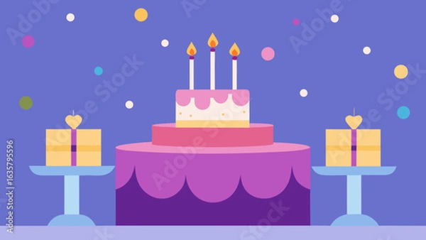 Obraz bokeh light birthday table background