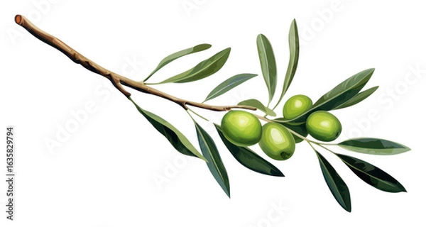 Obraz PNG Olive branch plant leaf tree.
