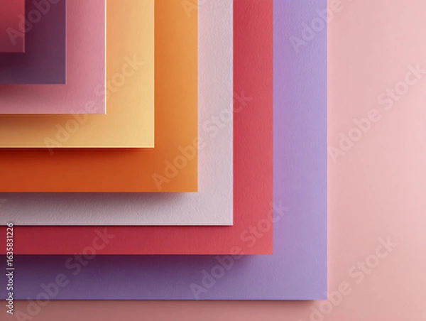 Fototapeta Soft pastel color palette stacked abstract background