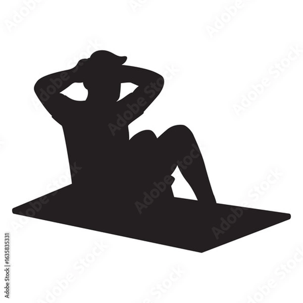 Fototapeta Older people exercising illustration 
