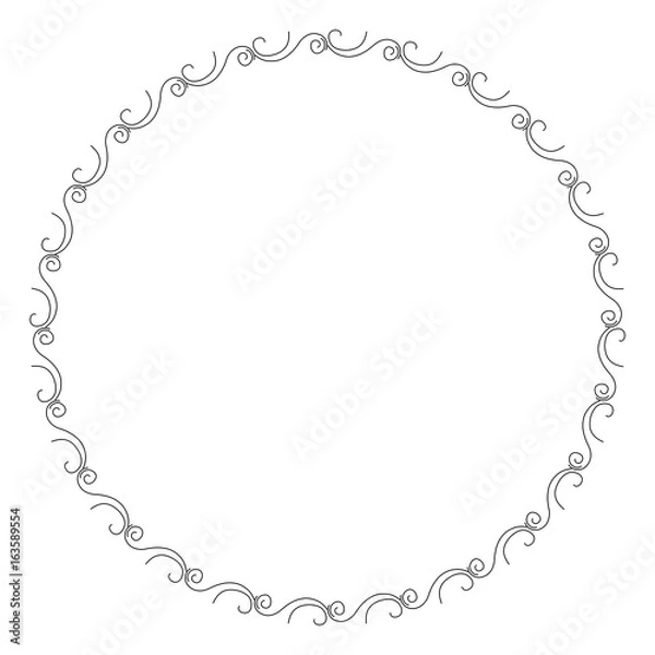 Fototapeta Elegant Victorian with circular shaped frame vector illustration design