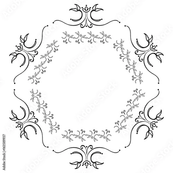 Fototapeta Elegant Victorian with Hexagonal shape frame vector illustration design
