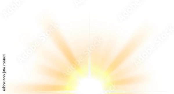 Obraz burning sun light effect isolated on transparent background
