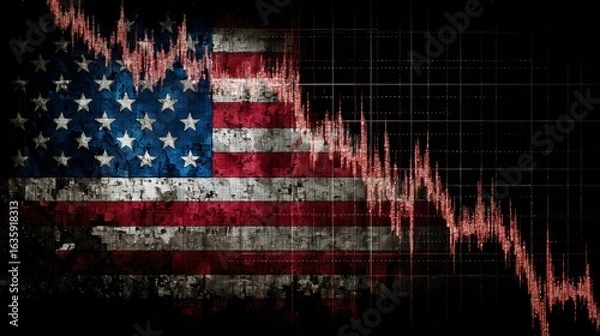 Fototapeta Understanding the factors contributing to the decline of the united states economy today