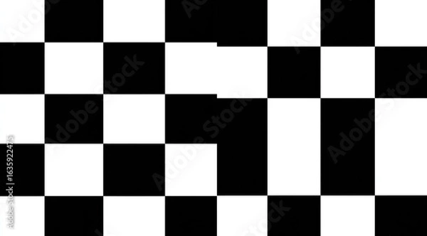 Fototapeta Checkered pattern of black and white squares