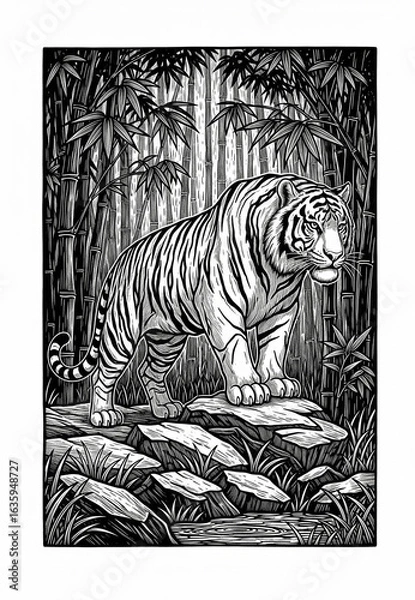 Fototapeta tiger on a white background