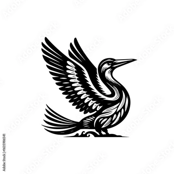 Obraz Bird illustration isolated on white background