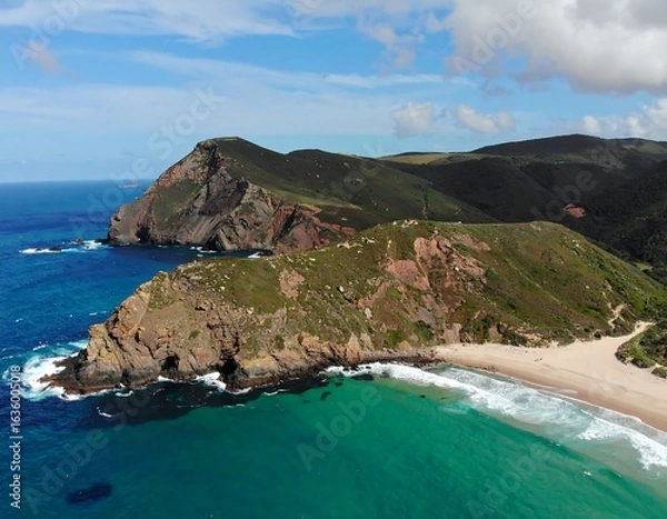Obraz Coastal landscape with dramatic cliffs and a secluded beach