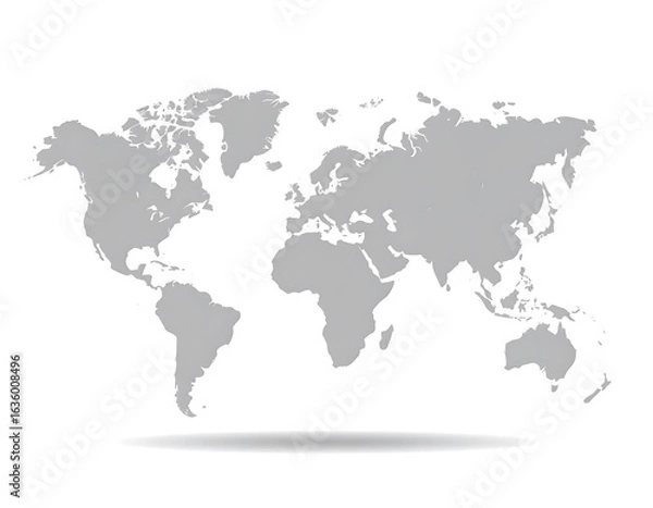 Obraz Gray world map