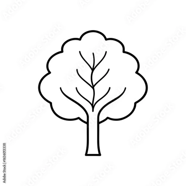 Obraz Simple tree outline on transparent background