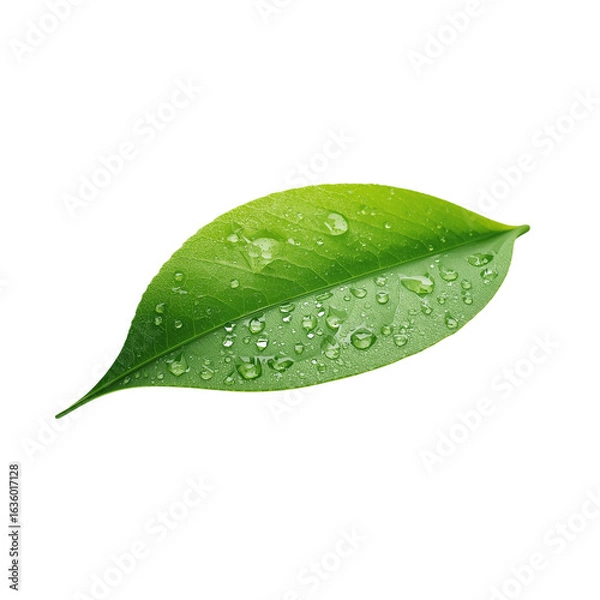 Obraz green leaf with water drops