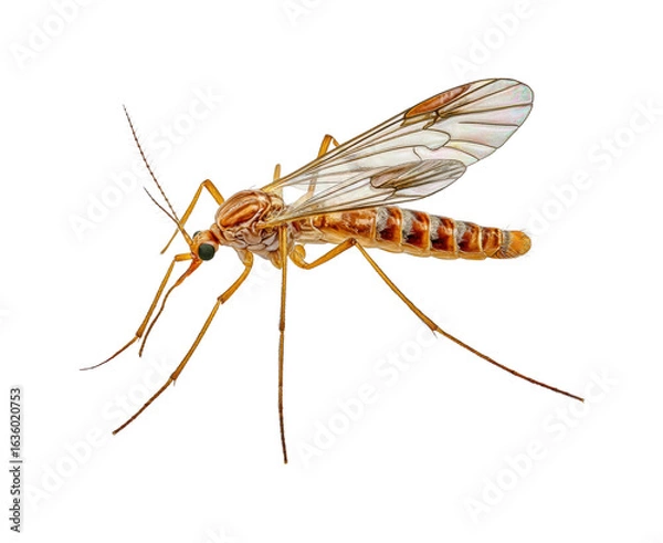 Fototapeta Insect behavior study detailed of a mosquito laboratory environment scientific exploration isolated on transparent background, png