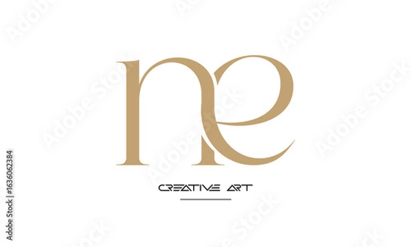 Obraz NE, EN, N, E abstract letters logo monogram