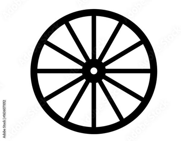Obraz Simple black wagon wheel