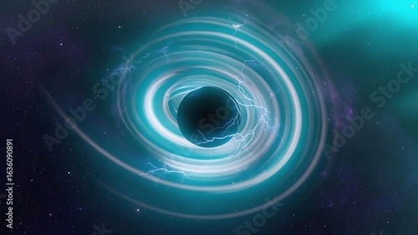 Fototapeta Black hole singularity in space