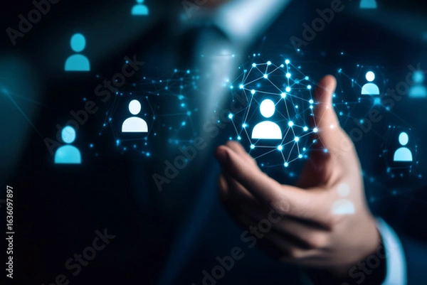 Fototapeta A powerful concept image for human resource management. an organized group of diverse people representing the company's workforce, highlighting how good HR policies attract and retain top talent