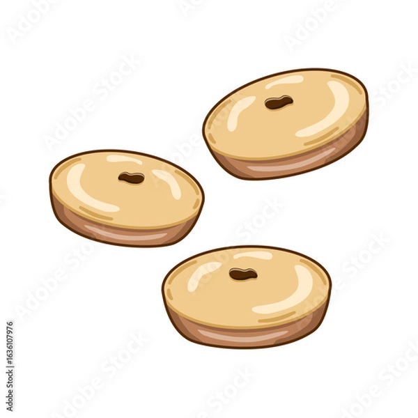 Fototapeta Kue lumpur (mud cake) is a traditional Indonesian delicacy. Designed in a flat cartoon style, it's perfect for an appetizer. Vector illustration.