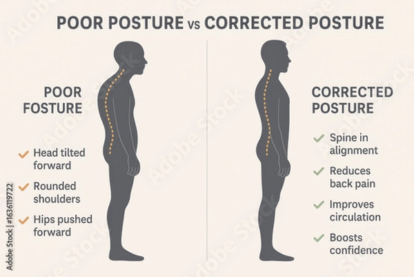 Obraz Poor Posture Versus Corrected Posture A Simple Comparison Guide