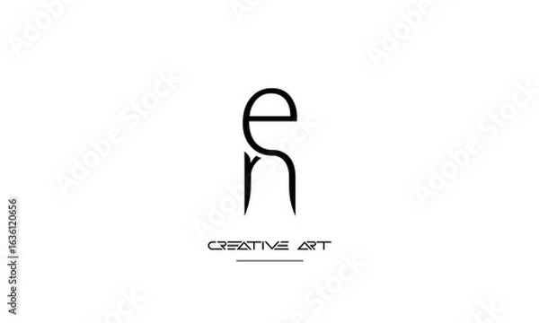 Obraz NE, EN, N, E abstract letters logo monogram