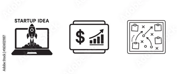 Fototapeta Startup Idea, Financial Growth and Strategy Planning