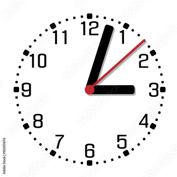 Obraz Simple black and white twenty-first edition clock