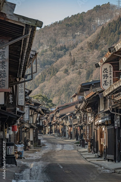 Obraz 秋の奈良井宿