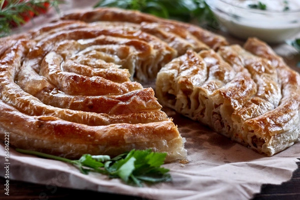 Obraz  Burek - meat pie with homemade phyllo dough 
