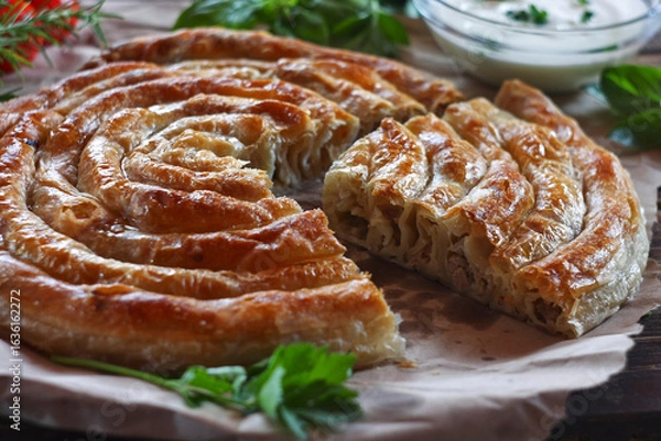 Obraz  Burek - meat pie with homemade phyllo dough 

