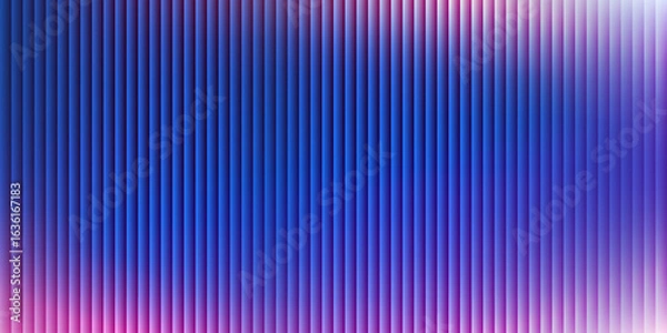 Obraz Trendy geometric background with blur gradient in navy blue and pink. Ribbed vertical stripes wallpaper, cover, bg, futuristic vector illustration with reeded glass effect