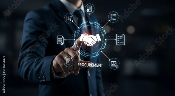 Fototapeta The Digital Handshake Trust and Efficiency in Procurement Technology