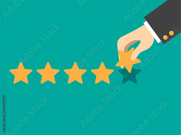 Obraz rate , rating star, feedback. vector illustration.