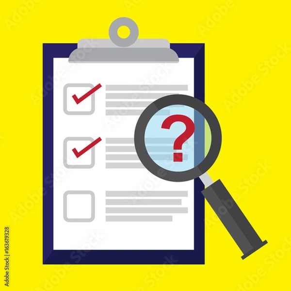 Obraz survey , checklist , questionnaire. feedback business concept. vector illustration.