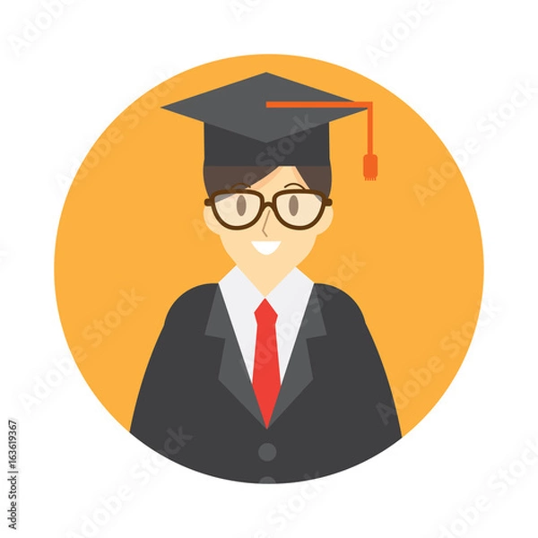 Obraz graduated. college and university graduation students and scholars. education design concept. vector illustration.