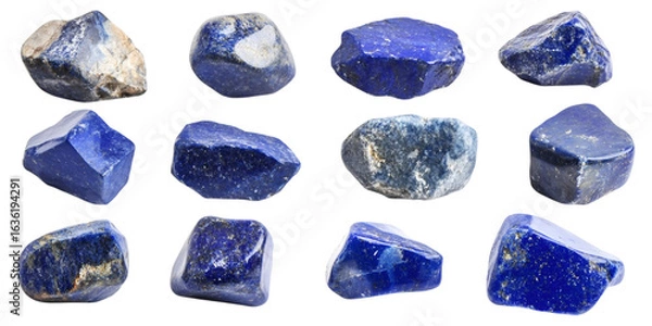Fototapeta Lapis Lazuli Tumbled Rock Isolated on Transparent Background.