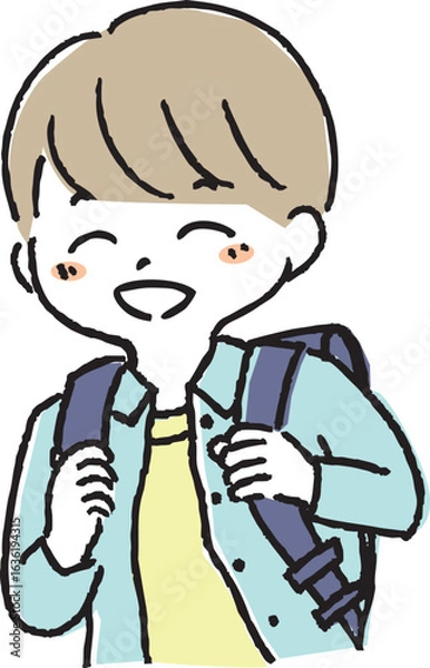 Fototapeta ランドセルを背負う笑顔の男の子