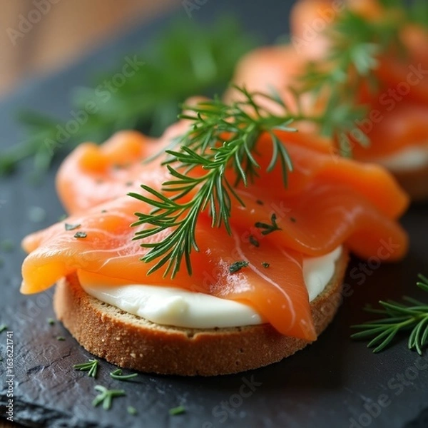 Obraz salmon with dill and lemon