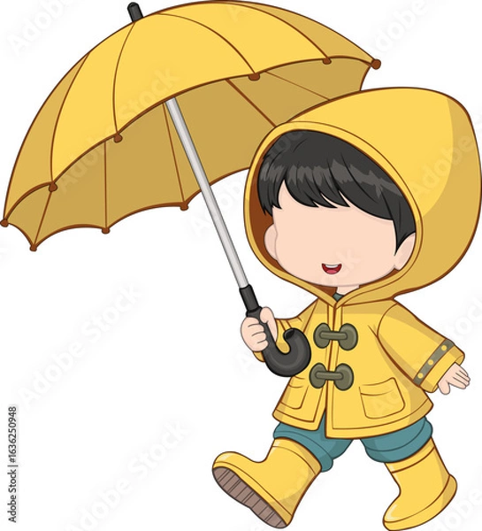 Fototapeta boy with umbrella