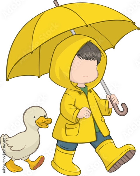 Fototapeta boy with umbrella