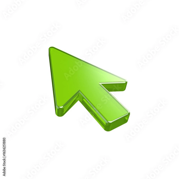 Fototapeta 3D render click pointer cursor arrow icon on transparent background
