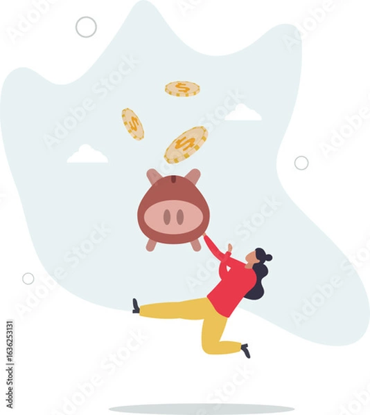 Obraz Frugality, savings for prosperity or financial success, building wealth or thrifty,human life.