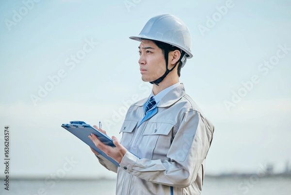 Obraz 点検、確認を行う男性作業員