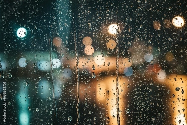 Obraz rain drops on window
