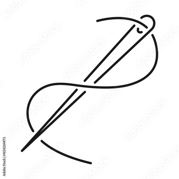 Obraz needle and thread line vector icon