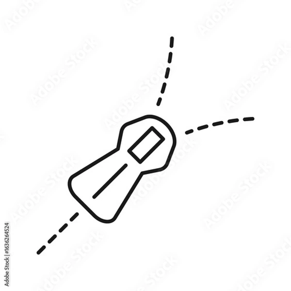 Obraz cloth zipper line vector icon