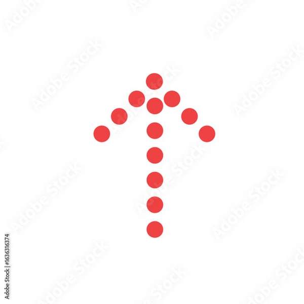 Fototapeta 点線の赤い矢印