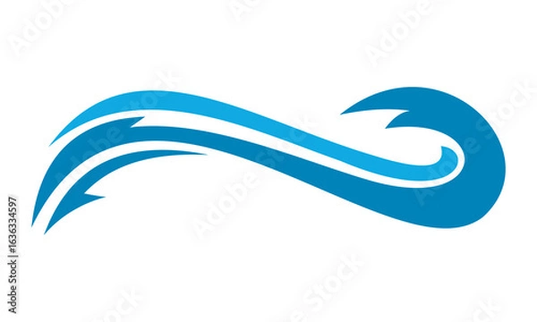 Obraz simple blue wave vector logo design