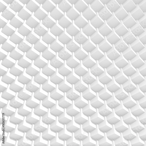 Fototapeta Abstract Futuristic White Cubes Design Background