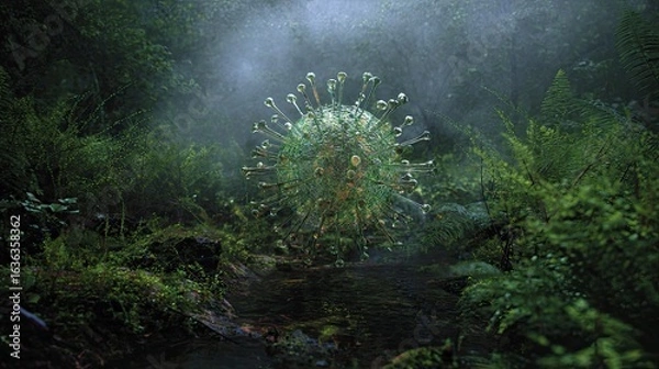 Obraz Mysterious plant sphere in forest