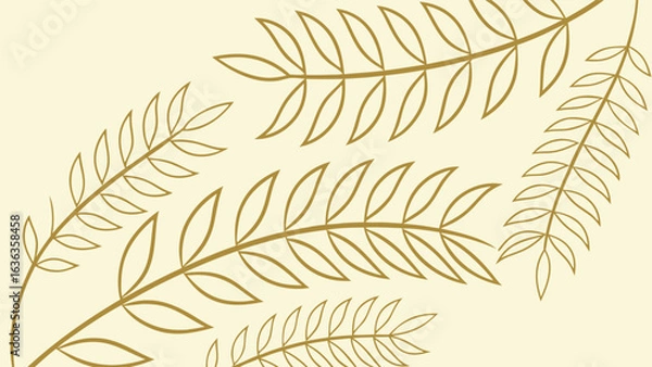 Fototapeta Elegant botanical leaf branch pattern design with a vintage style, perfect for adding a touch of nature and sophistication to any project